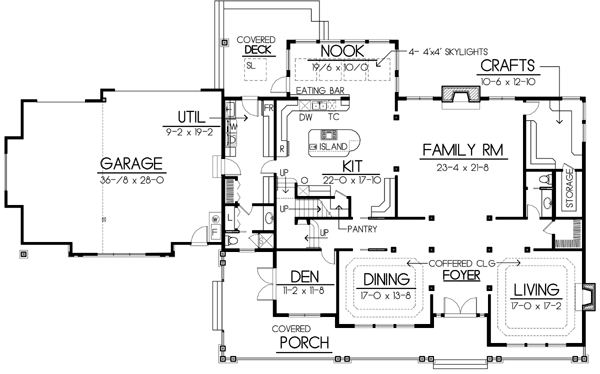 Country Craftsman Level One of Plan 90746