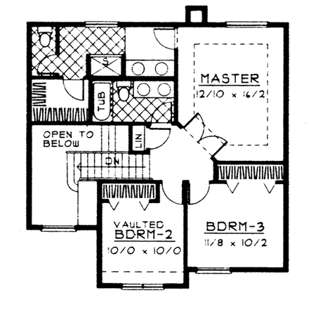 House Plan 90749 Second Level Plan