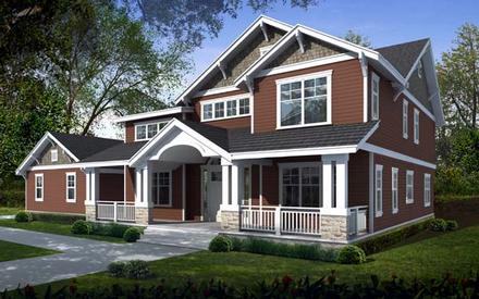 Country Craftsman Elevation of Plan 90751