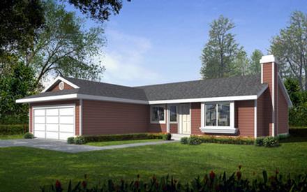 Ranch Elevation of Plan 90754
