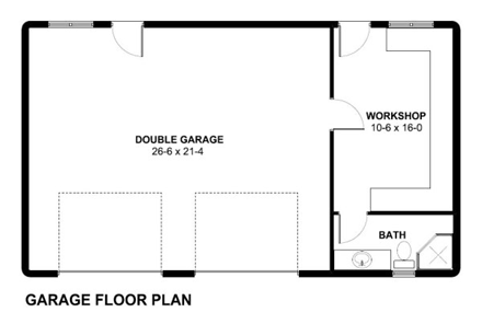 Garage Plan 90821 - 2 Car Garage First Level Plan