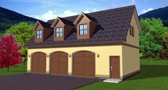 Garage Plan 90833 - 3 Car Garage Apartment Elevation