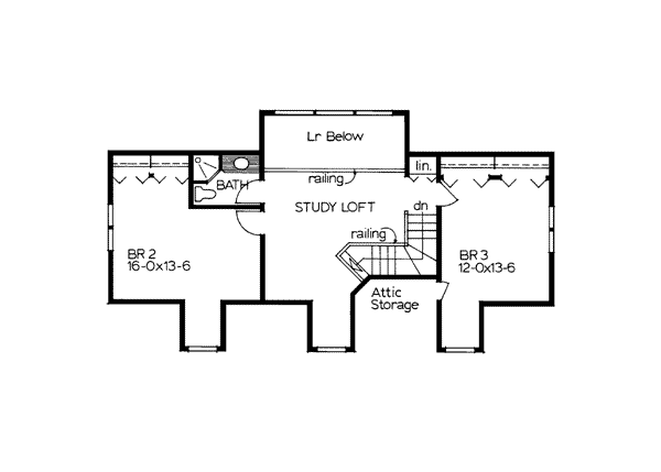 Country Farmhouse Southern Level Two of Plan 90838