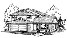 Contemporary Traditional Elevation of Plan 90858