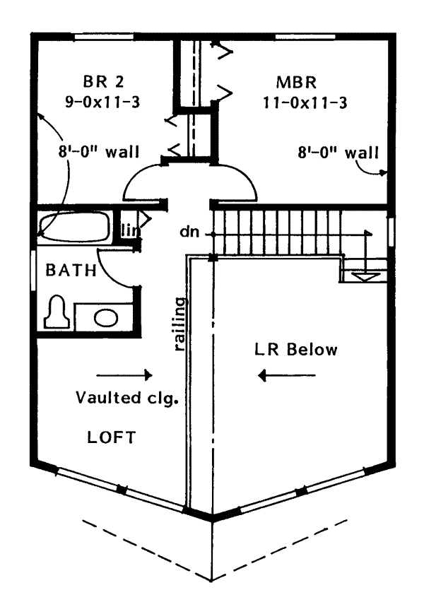 Cabin Contemporary Level Two of Plan 90859