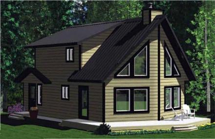 Cabin Contemporary Elevation of Plan 90859