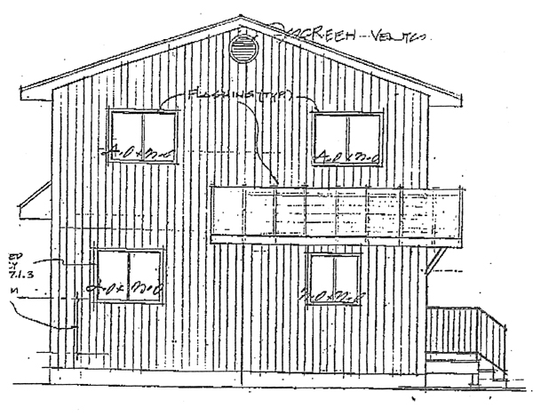 Cabin Contemporary Rear Elevation of Plan 90859