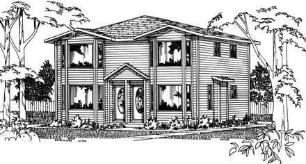 Contemporary Traditional Elevation of Plan 90863