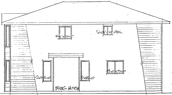 Contemporary Traditional Rear Elevation of Plan 90863