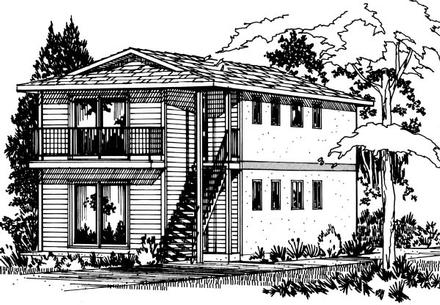 Florida Traditional Elevation of Plan 90864