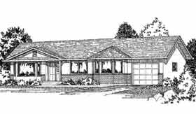 Ranch Elevation of Plan 90865