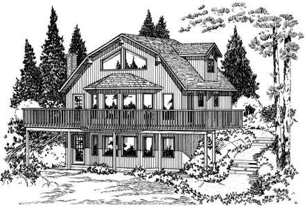 Contemporary Elevation of Plan 90869