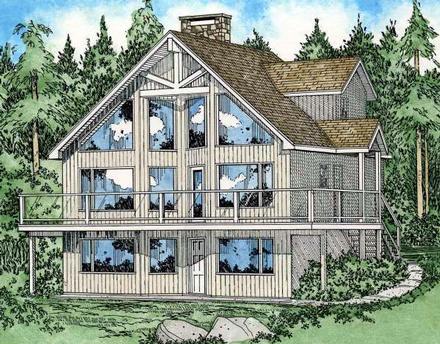 Contemporary Elevation of Plan 90870