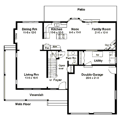 House Plan 90871 First Level Plan