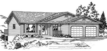 Ranch Elevation of Plan 90872