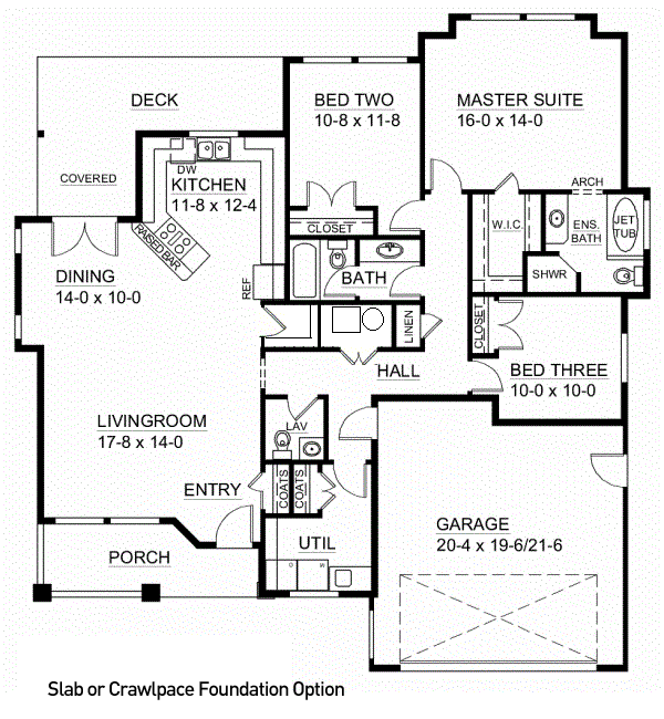 Colonial Craftsman Traditional Alternate Level One of Plan 90878