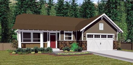 Colonial Craftsman Traditional Elevation of Plan 90878