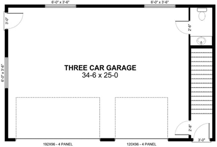 Garage Plan 90881 - 3 Car Garage First Level Plan