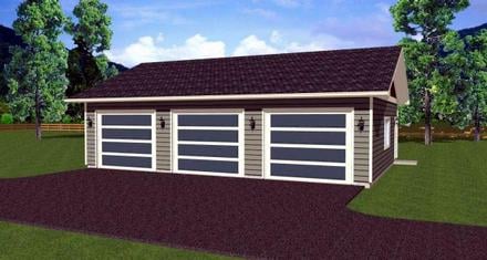 Garage Plan 90882 - 3 Car Garage Elevation