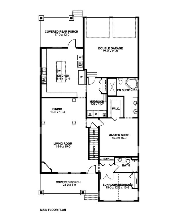 Bungalow Craftsman Level One of Plan 90885