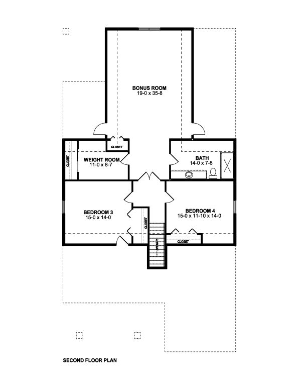 Bungalow Craftsman Level Two of Plan 90885