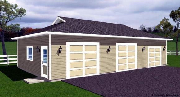 Garage Plan 90886 - 3 Car Garage Elevation