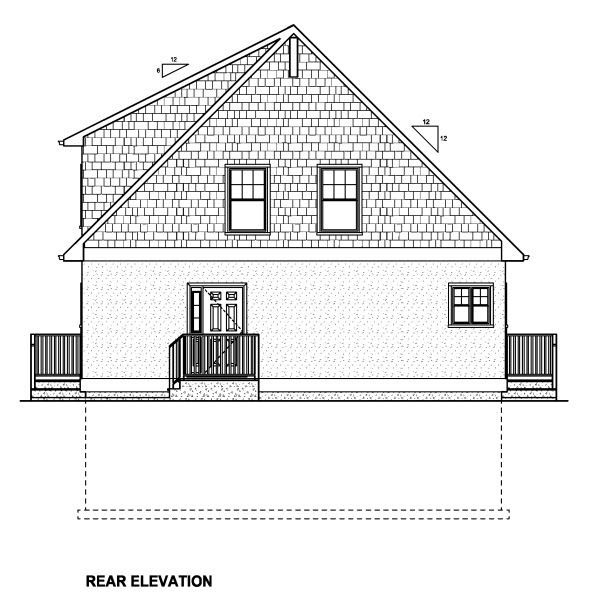  Rear Elevation of Plan 90889