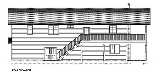 Country Rear Elevation of Plan 90890