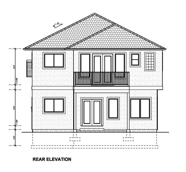 Florida Rear Elevation of Plan 90892