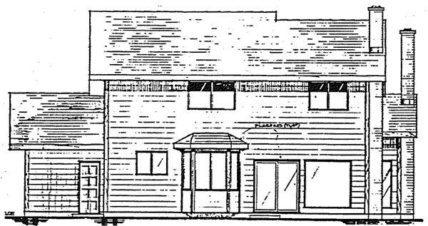 Contemporary Rear Elevation of Plan 90900