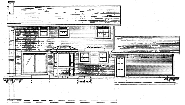 Country Rear Elevation of Plan 90901