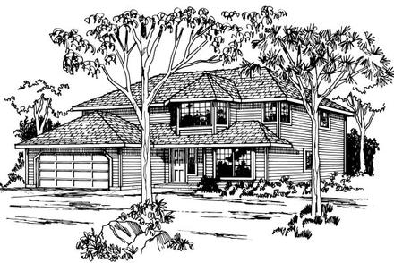 Contemporary Traditional Elevation of Plan 90903