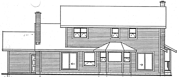 Country Victorian Rear Elevation of Plan 90909