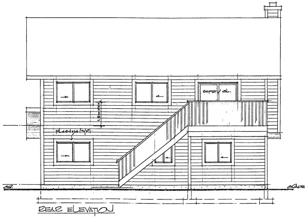 Country Rear Elevation of Plan 90914