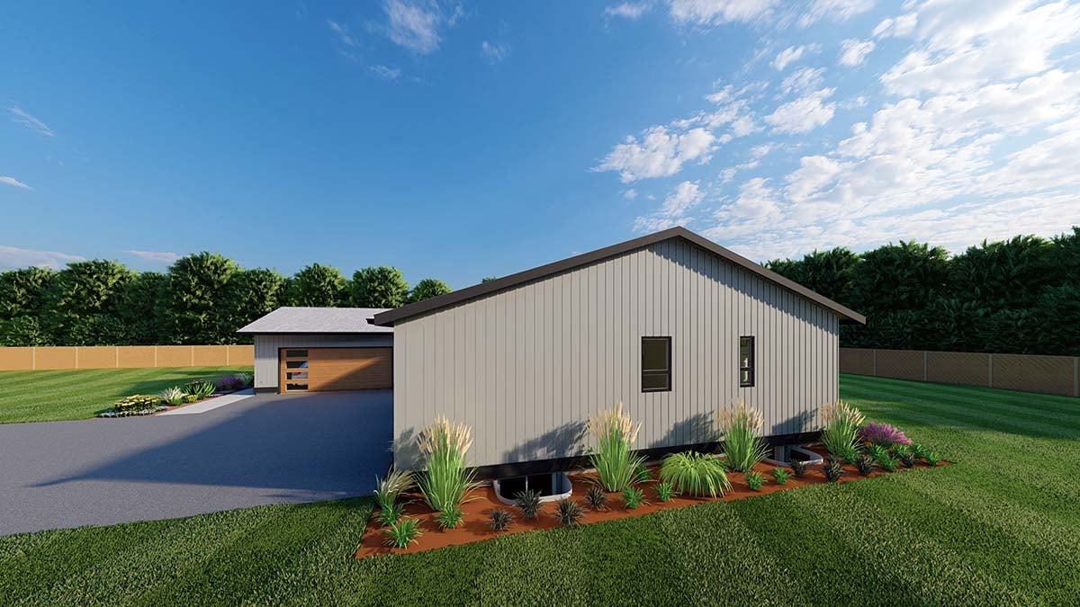 Contemporary, Ranch Plan with 1589 Sq. Ft., 3 Bedrooms, 2 Bathrooms, 2 Car Garage Picture 2