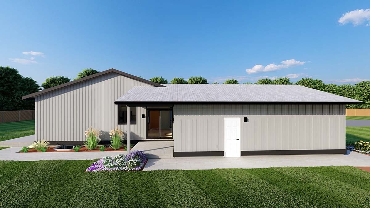 Contemporary, Ranch Plan with 1589 Sq. Ft., 3 Bedrooms, 2 Bathrooms, 2 Car Garage Picture 3
