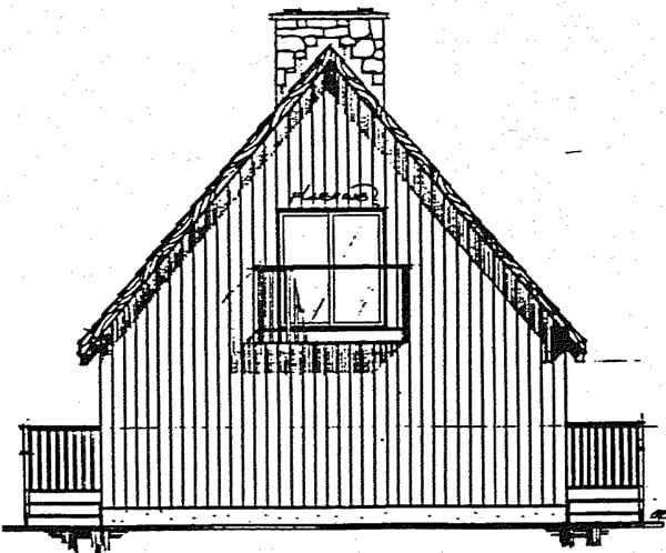 Contemporary Rear Elevation of Plan 90930