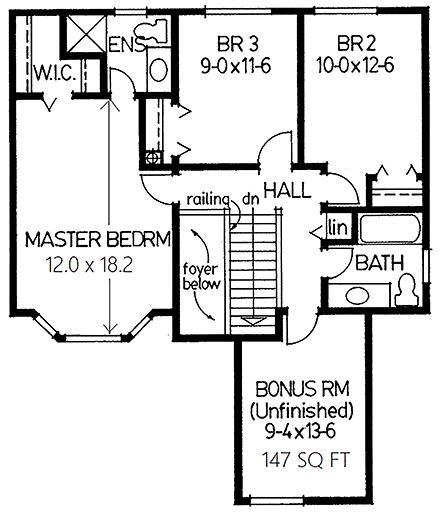 House Plan 90935 Second Level Plan