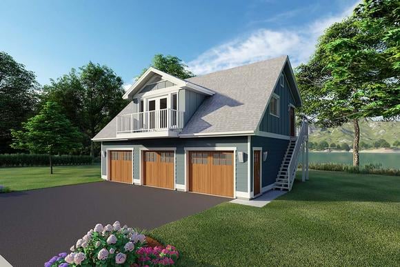 Garage Plan 90941 - 3 Car Garage Apartment Elevation