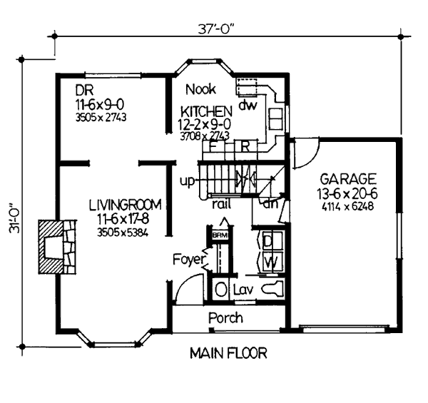 Country Craftsman Level One of Plan 90951