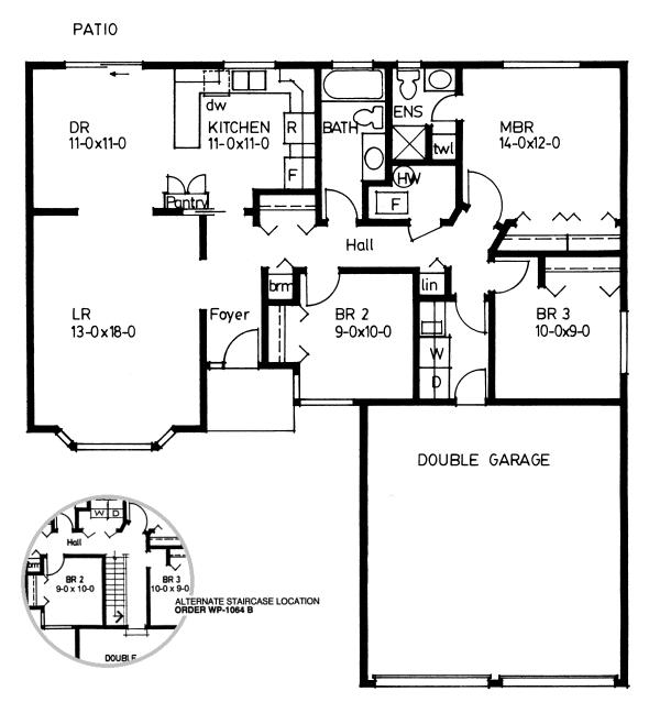 Ranch Level One of Plan 90956