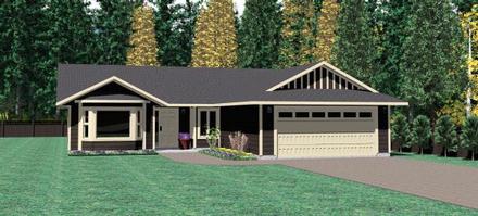 Ranch Elevation of Plan 90956