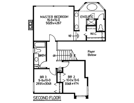 House Plan 90970 Second Level Plan