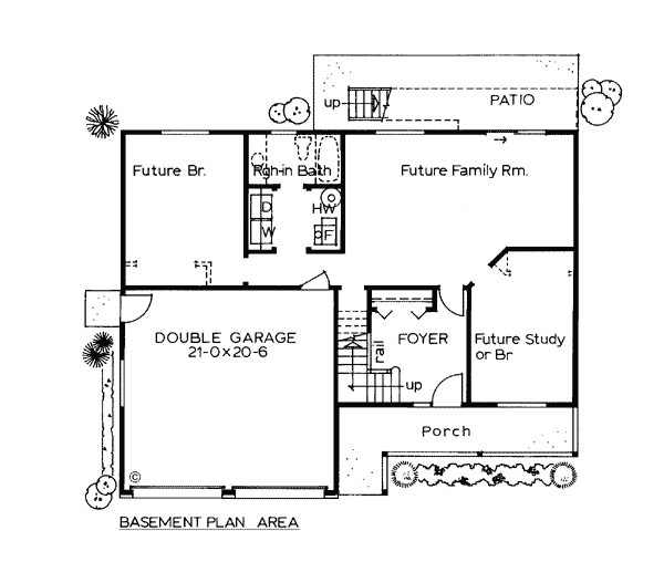 Contemporary Country Lower Level of Plan 90971