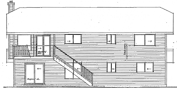 Contemporary Country Rear Elevation of Plan 90971