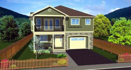 Craftsman Elevation of Plan 90973