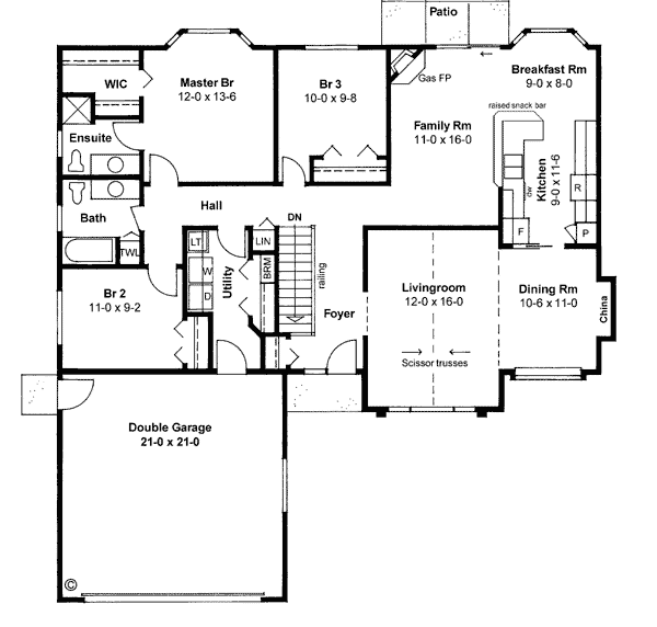 Ranch Level One of Plan 90975