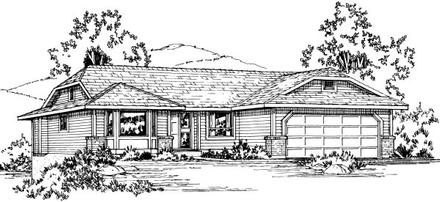Ranch Elevation of Plan 90978