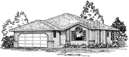 Southwest Elevation of Plan 90982