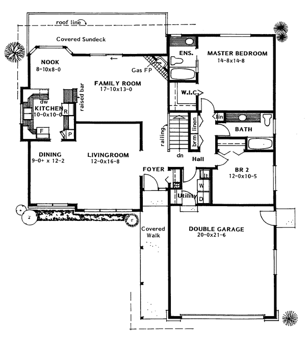 Ranch Southwest Level One of Plan 90984